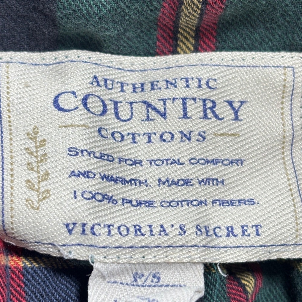 VTG 80s Victoria's Secret Country Nightgown Robe Set Tartan Plaid Flannel S - Picture 8 of 8